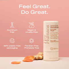 Hey Humans deodorant ingredients show vitamin E and shea butter for gentle care.