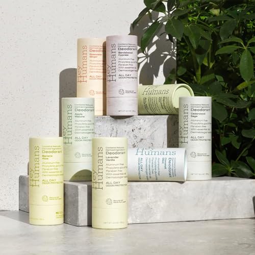 Hey Humans deodorant in use, demonstrating long-lasting odor control with essential oils.