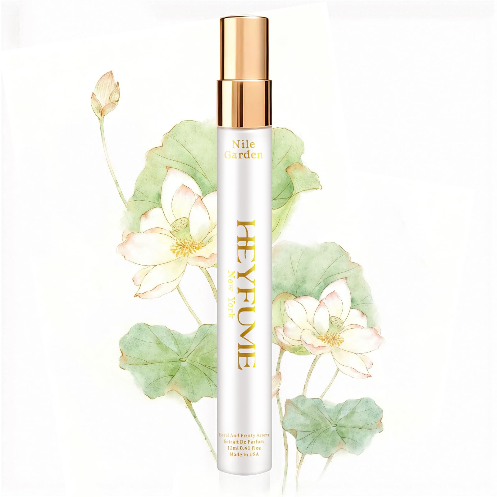 HEYFUME bottle close-up reveals a floral fruity scent for daily wear