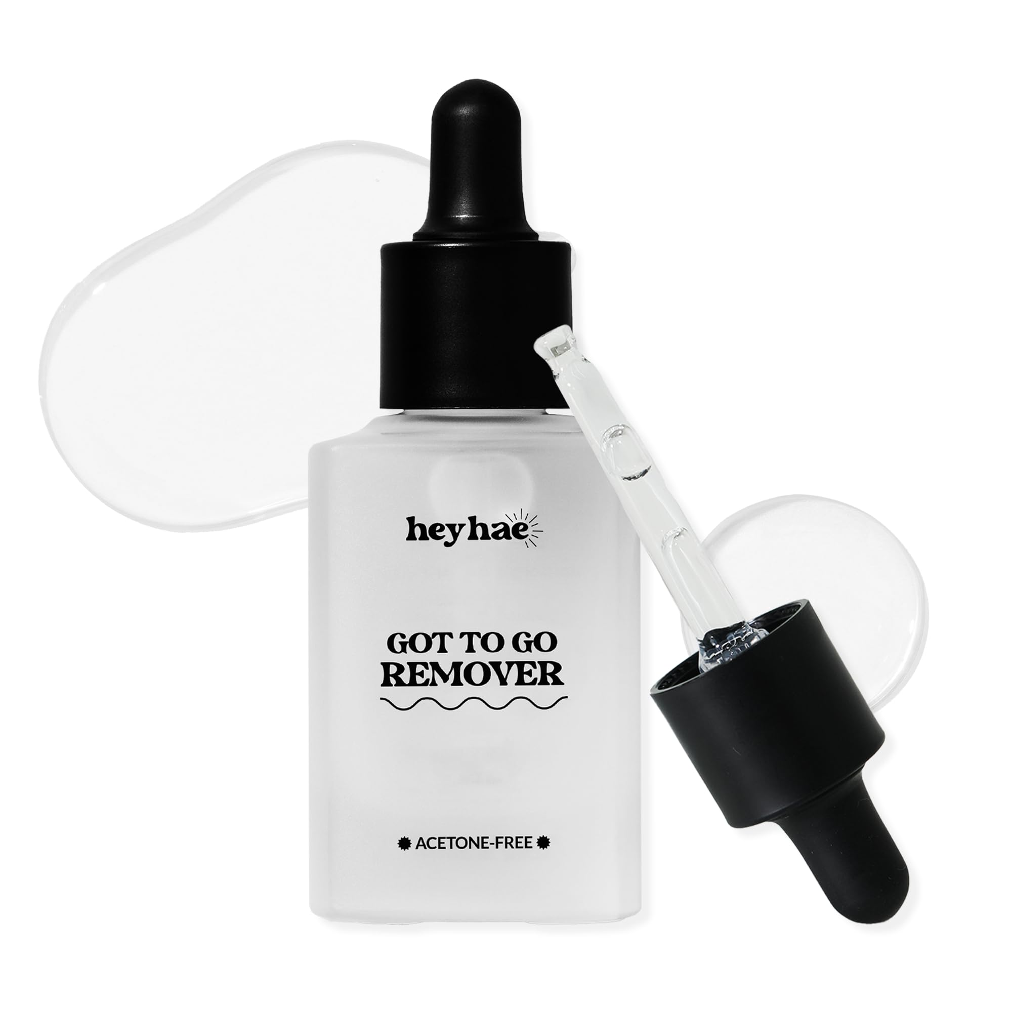Heyhae Got To Go Remover bottle front showing acetone-free gel nail removal for gentle care.