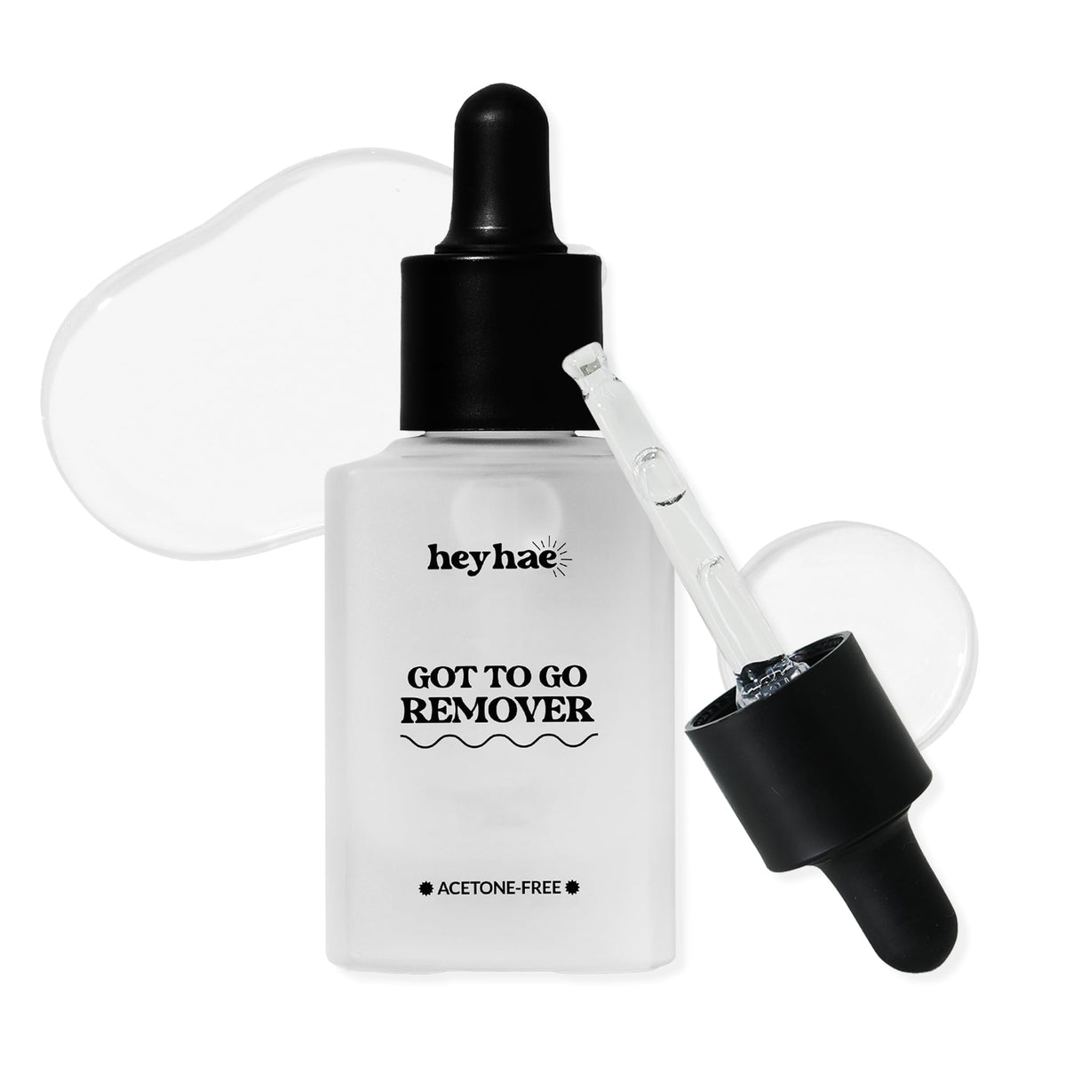 Heyhae Got To Go Remover bottle front showing acetone-free gel nail removal for gentle care.