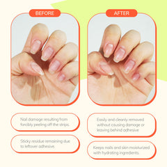 Heyhae Got To Go Remover wooden stick use demonstrates edge-to-center peel for nail health.