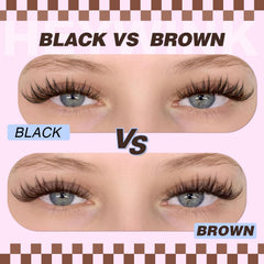HEYWINK D curl brown lashes 8-14mm lift eyes with softer dimension
