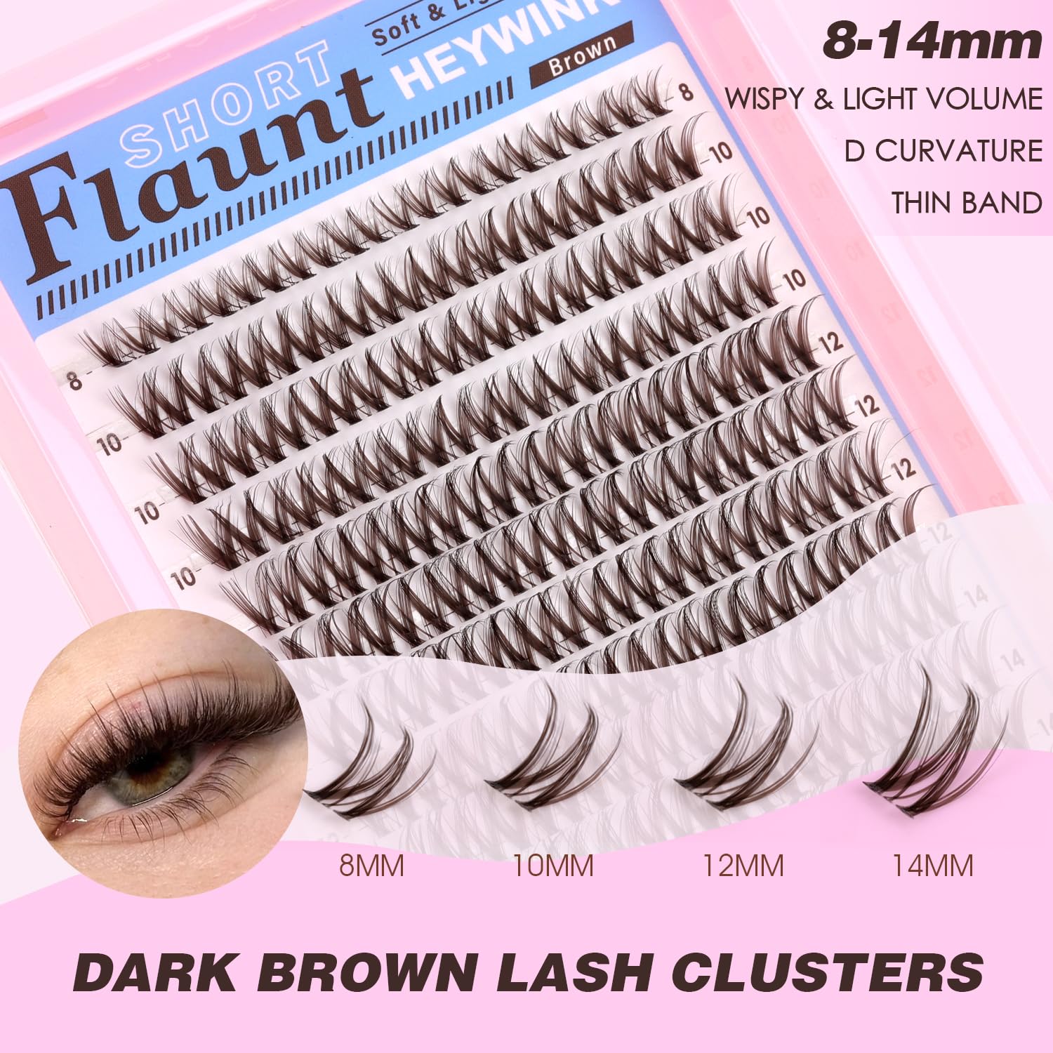 HEYWINK lash-clusters kit contents displayed for easy DIY lash application at home