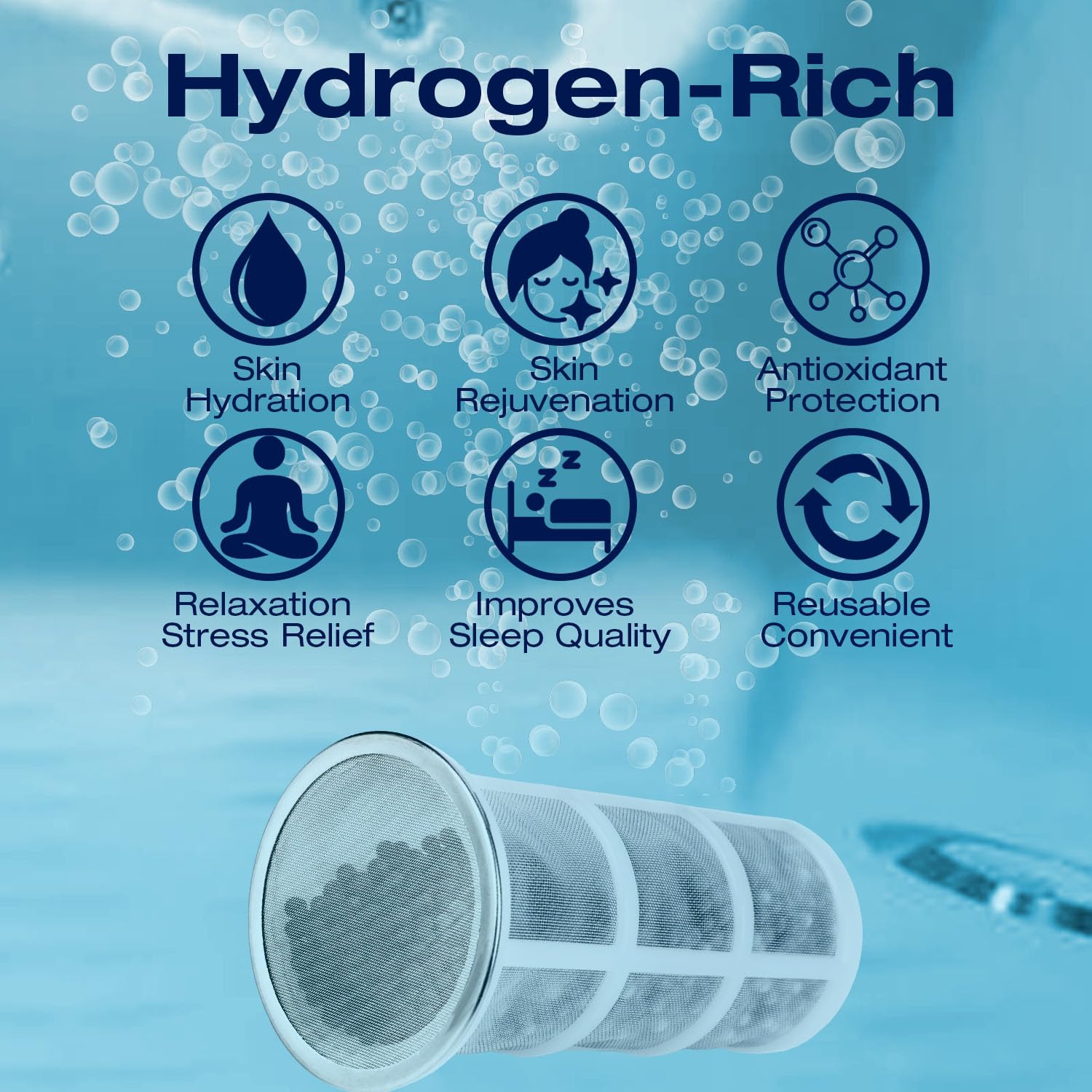 H&G Lifestyles H2 bath ball in bath tub for skin hydration.