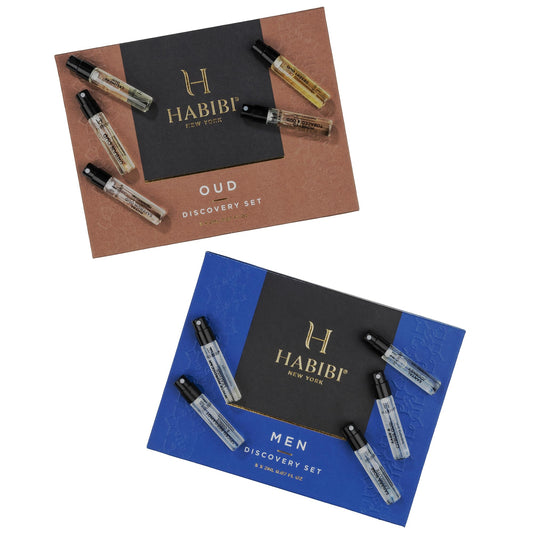 HHABIBI deluxe discovery set packaging highlights premium presentation for gifting and travel.