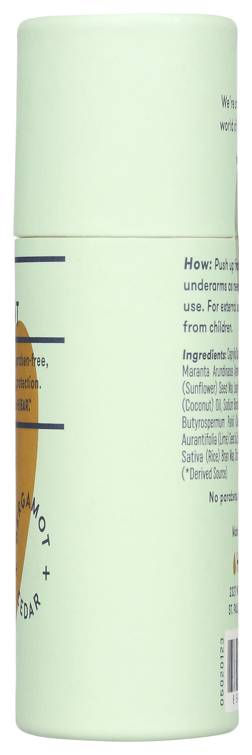 HiBAR Bergamot Cedar application delivers smooth glide and protection.