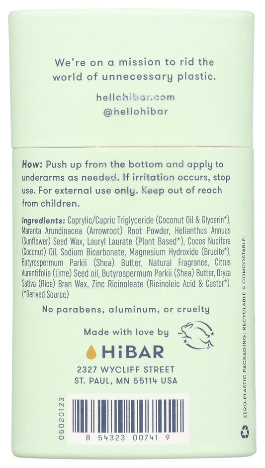 HiBAR Bergamot Cedar ingredients highlighting natural waxes and butters.