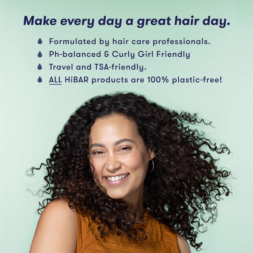 HiBAR Curly hair close-up showing defined, bouncy curls.