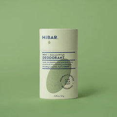 HIBAR eucalyptus mint plastic-free deodorant tube for all-day freshness and vegan care.