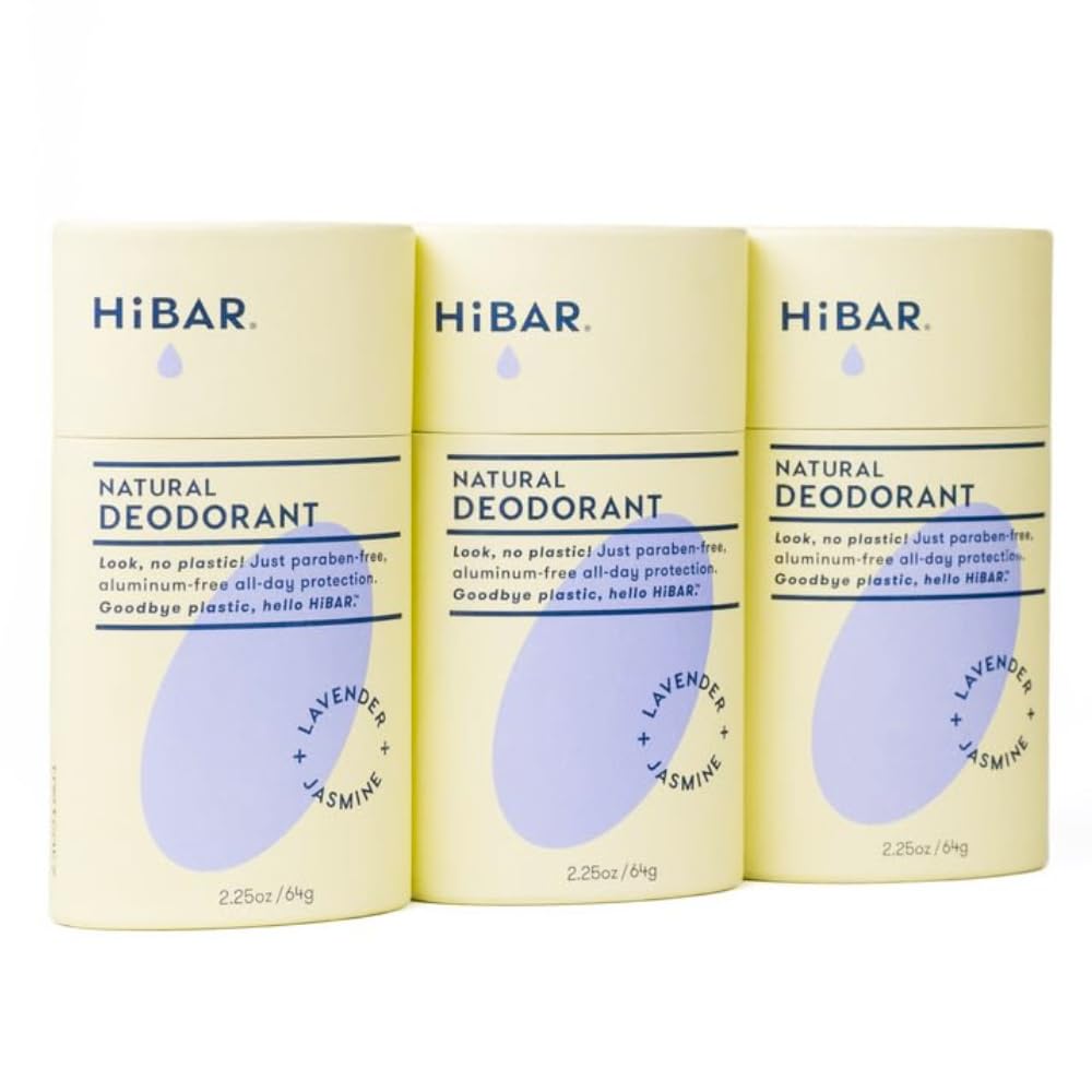 HIBAR Lavender & Jasmine deodorant tube with plastic-free packaging for daily freshness.