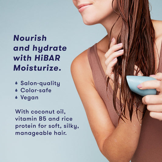 HIBAR Moisturize Conditioner Bar delivers silky hair and frizz control.