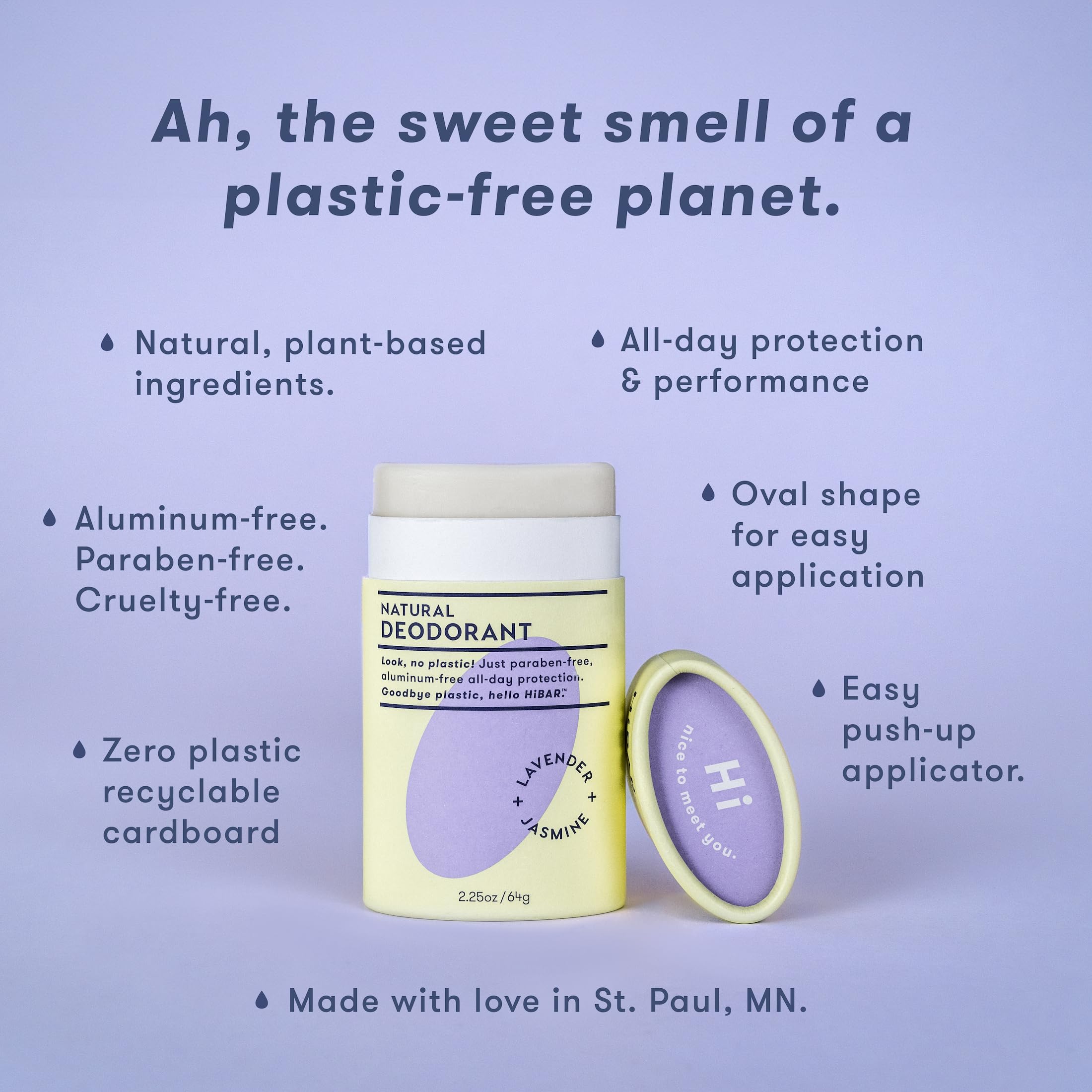 HIBAR 3-pack packaging highlights plastic-free design for on-the-go use.