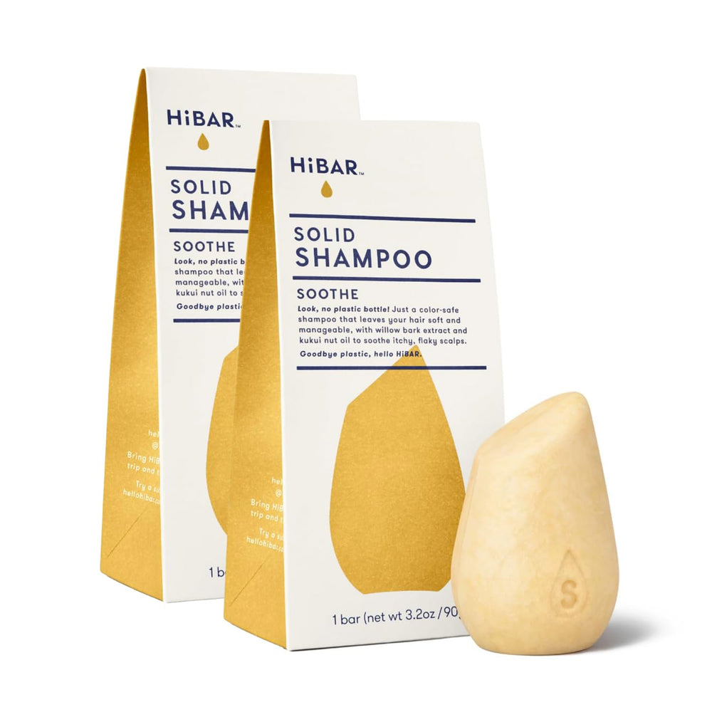 HIBAR Soothe Shampoo Bar close-up texture for gentle scalp cleansing.