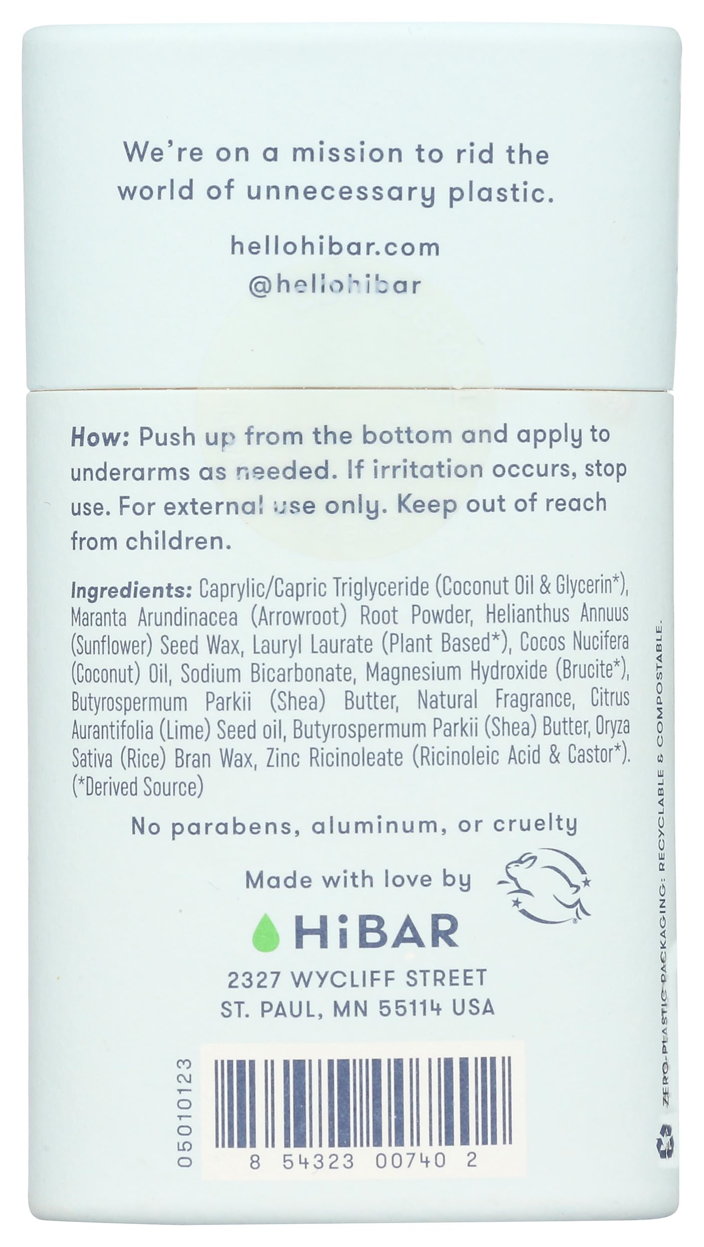 HiBAR ingredient line-up showing sunflower seed wax for smooth glide