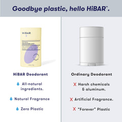 HIBAR vegan, Leaping Bunny-certified deodorant suitable for sensitive skin.