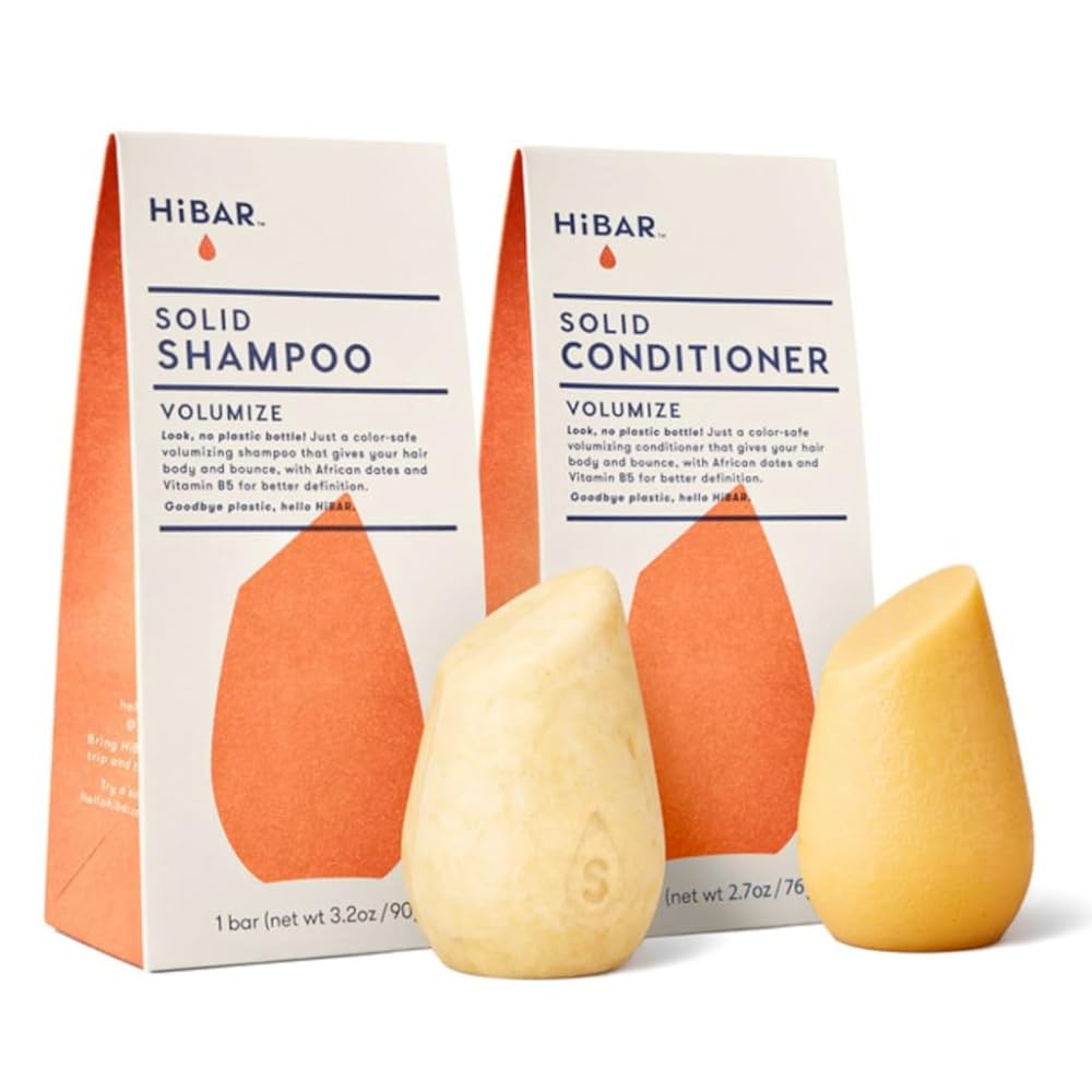 HIBAR Volumize shampoo bar closeup showing body-boosting formula for fine hair