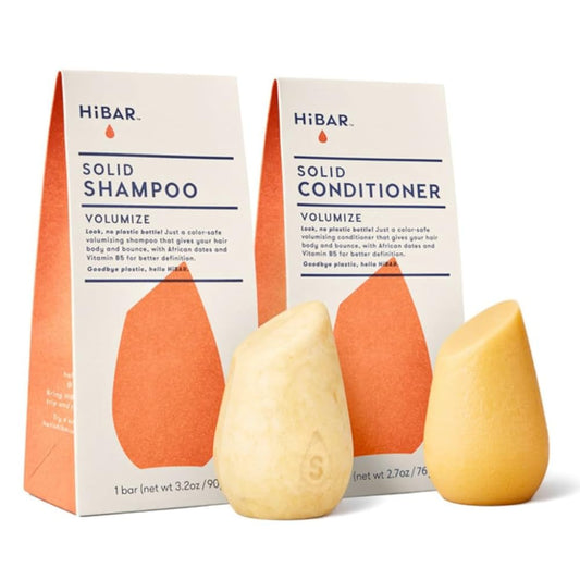 HIBAR Volumize shampoo bar closeup showing body-boosting formula for fine hair