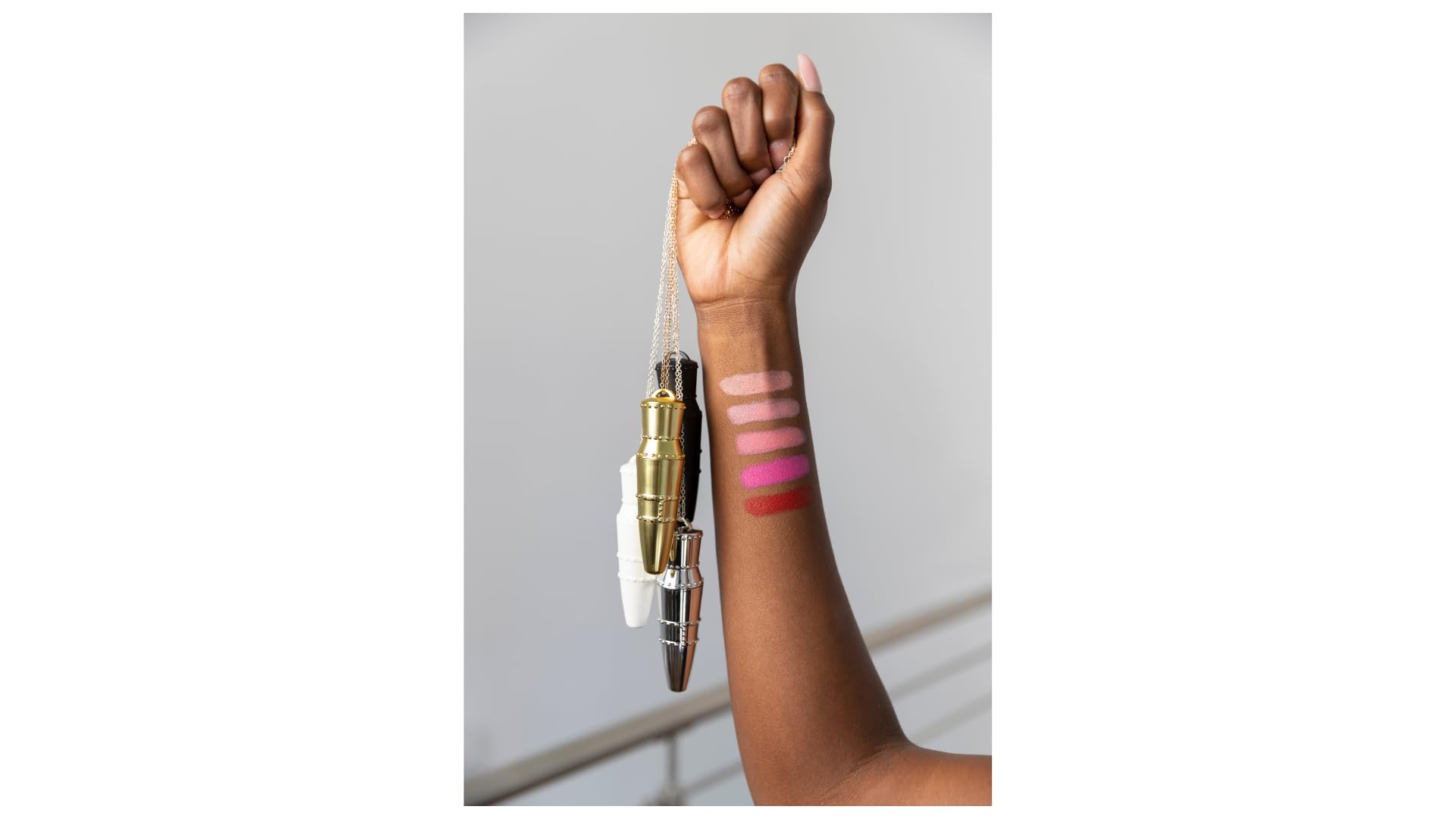 Hickey Lipstick Fashion Week swatches demonstrate vibrant payoff on skin
