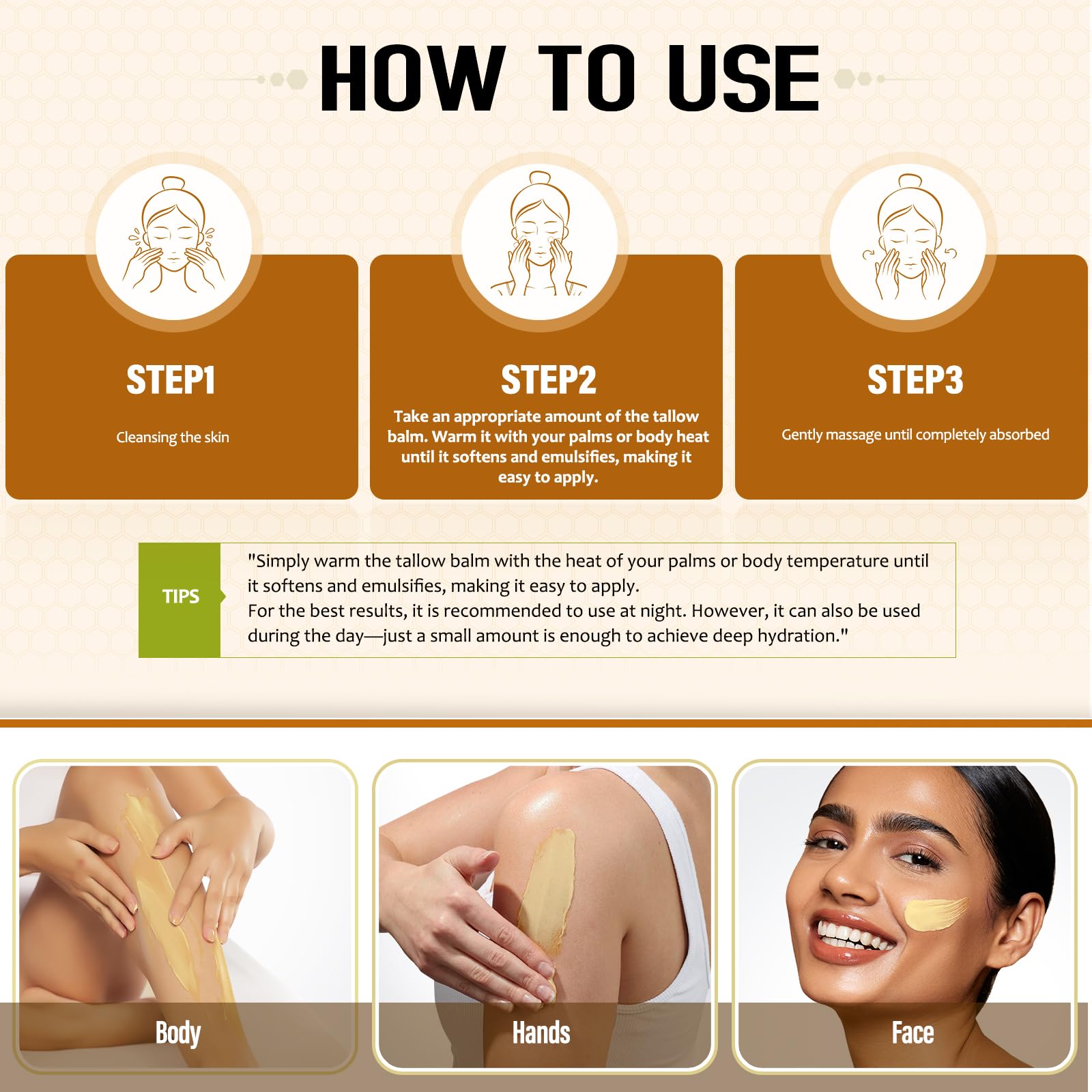 Hicream balm on elbows and hands provides deep nourishment.