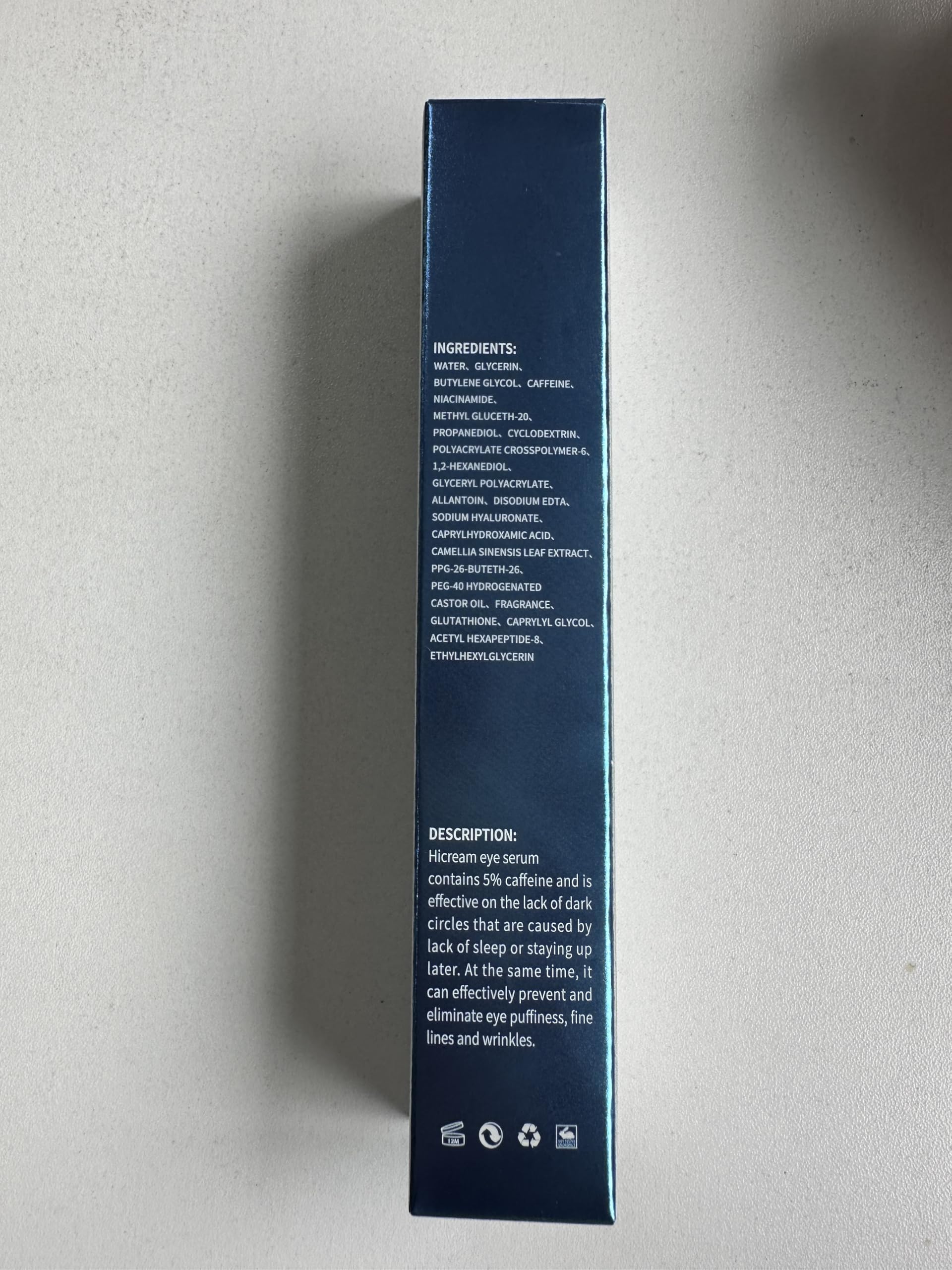 Hicream compact eye care setup ideal for morning routines.