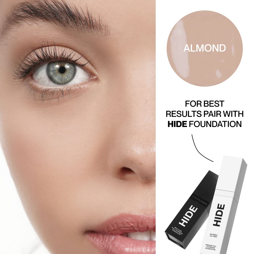 Hide Liquid Concealer Almond dark-spot coverage blends naturally.