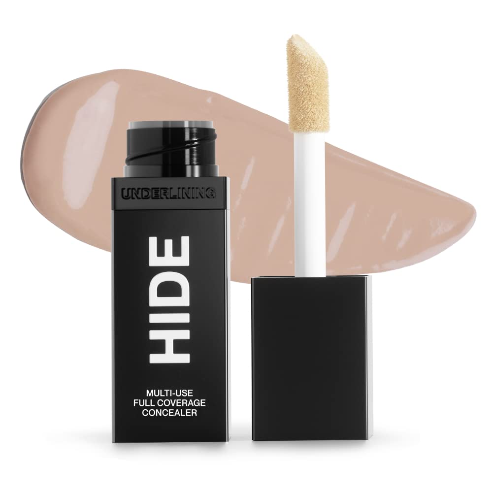 Hide Liquid Concealer Almond packaging highlighting premium design for easy application.