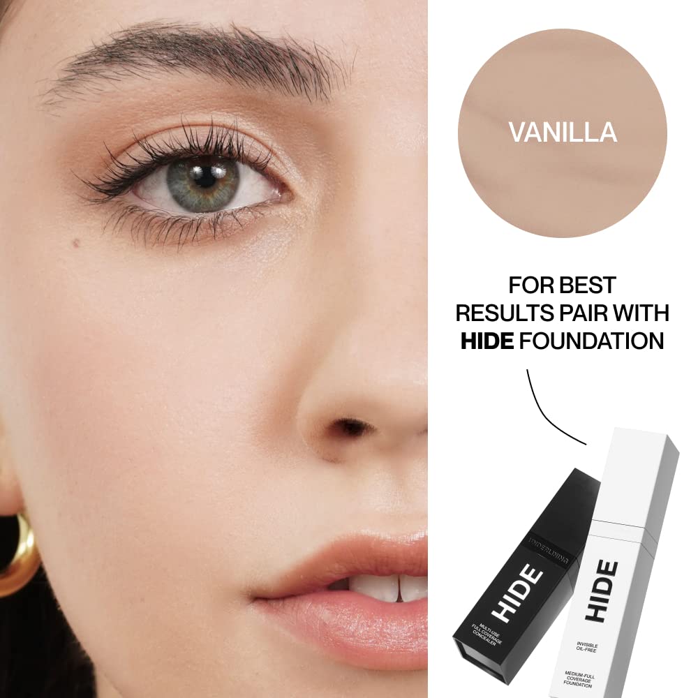 Blemish covered by Hide Liquid Concealer without caking or clogging pores.