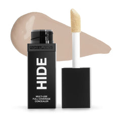 Hide Liquid Concealer Linen pack photo demonstrates even coverage and natural finish