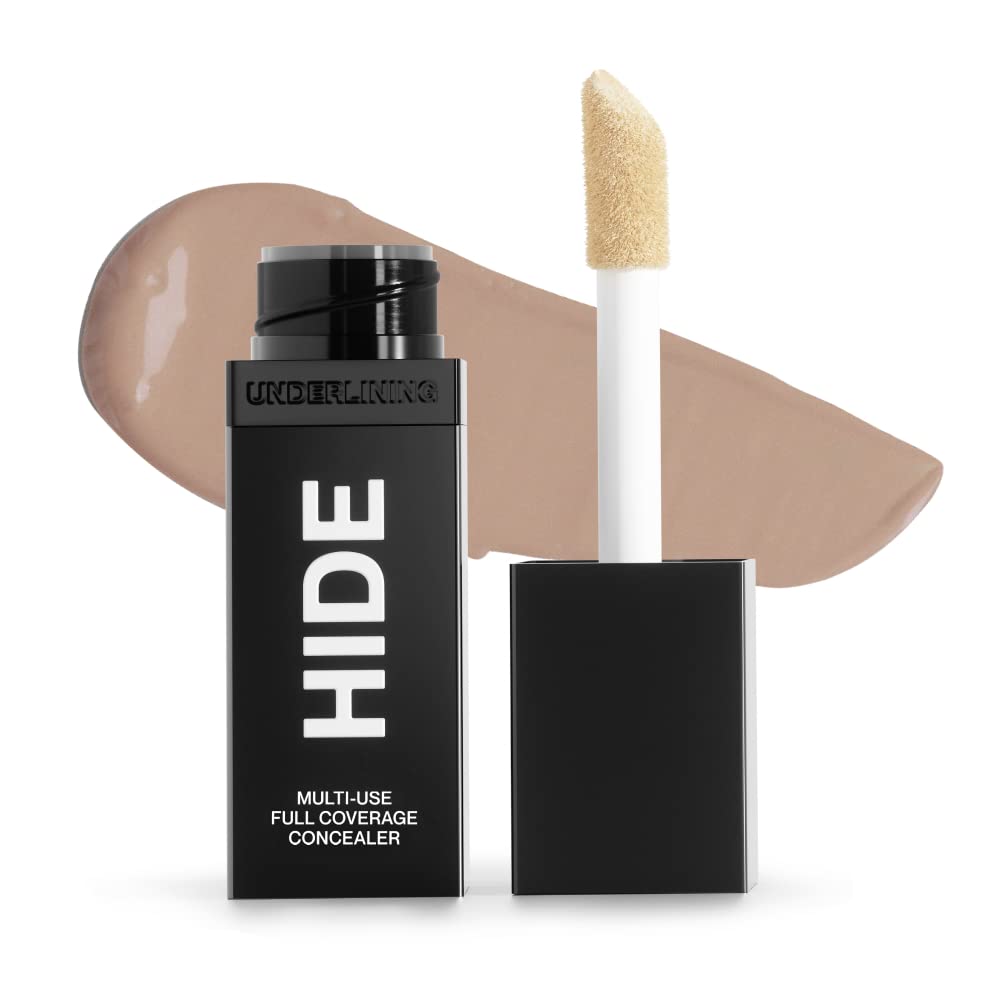 HIDE multi-use concealer bottle showing weightless, buildable coverage for daily use.