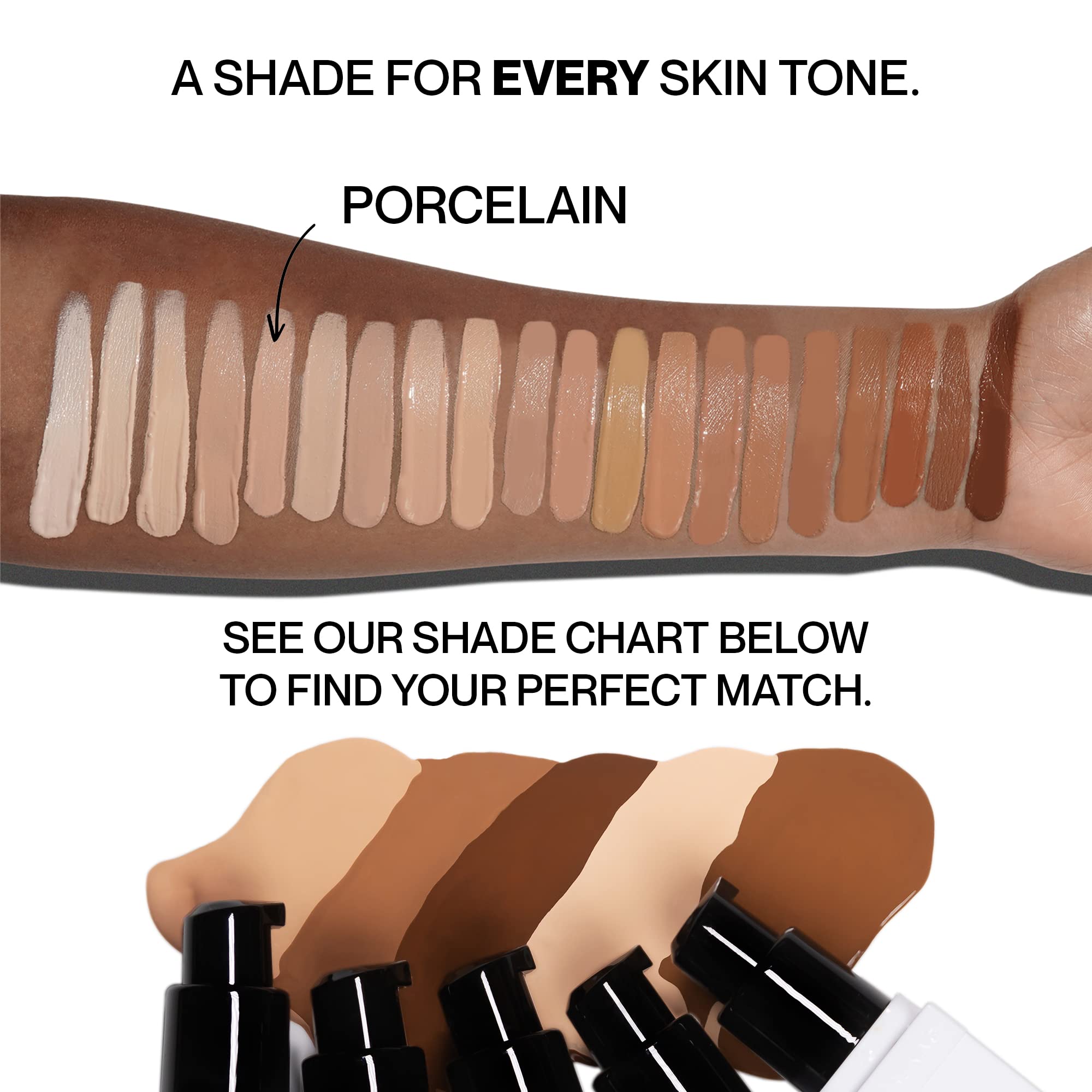 HIDE Premium Liquid Foundation shade finder chart to pick the perfect match