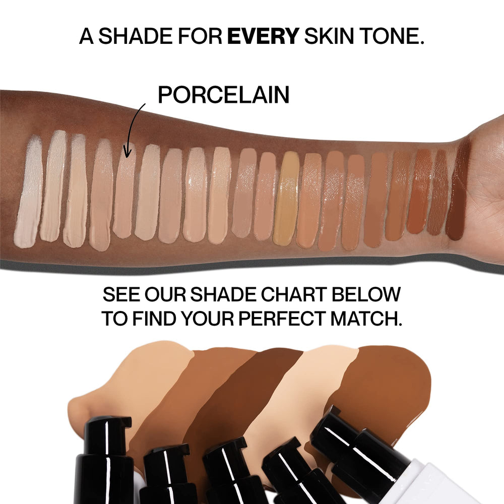 HIDE Premium Liquid Foundation shade finder chart to pick the perfect match