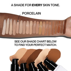 HIDE Premium Liquid Foundation shade finder chart to pick the perfect match