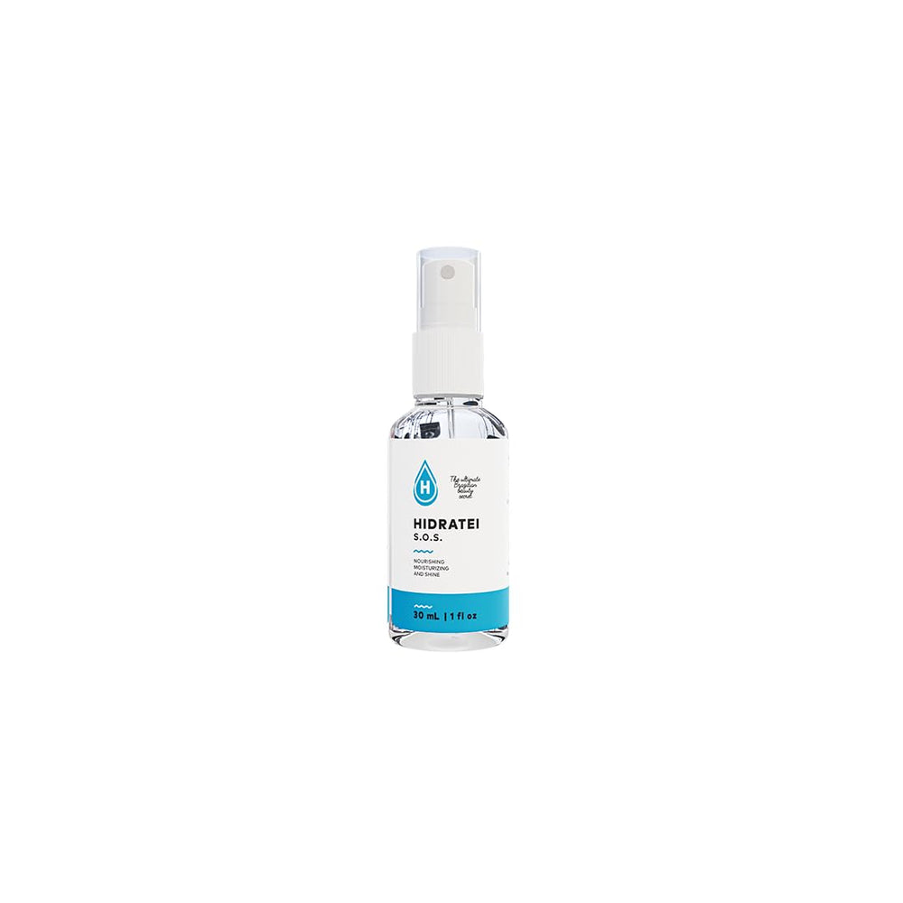 Hidratei SOS Hair Serum bottle close-up highlighting hydration and shine
