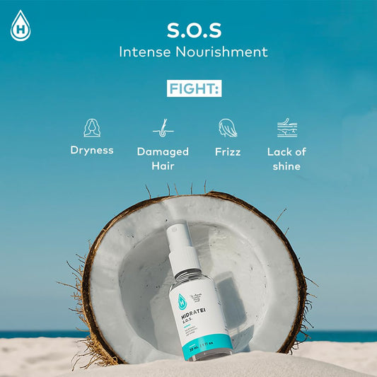 Hidratei SOS Hair Serum pump-dispense for easy application