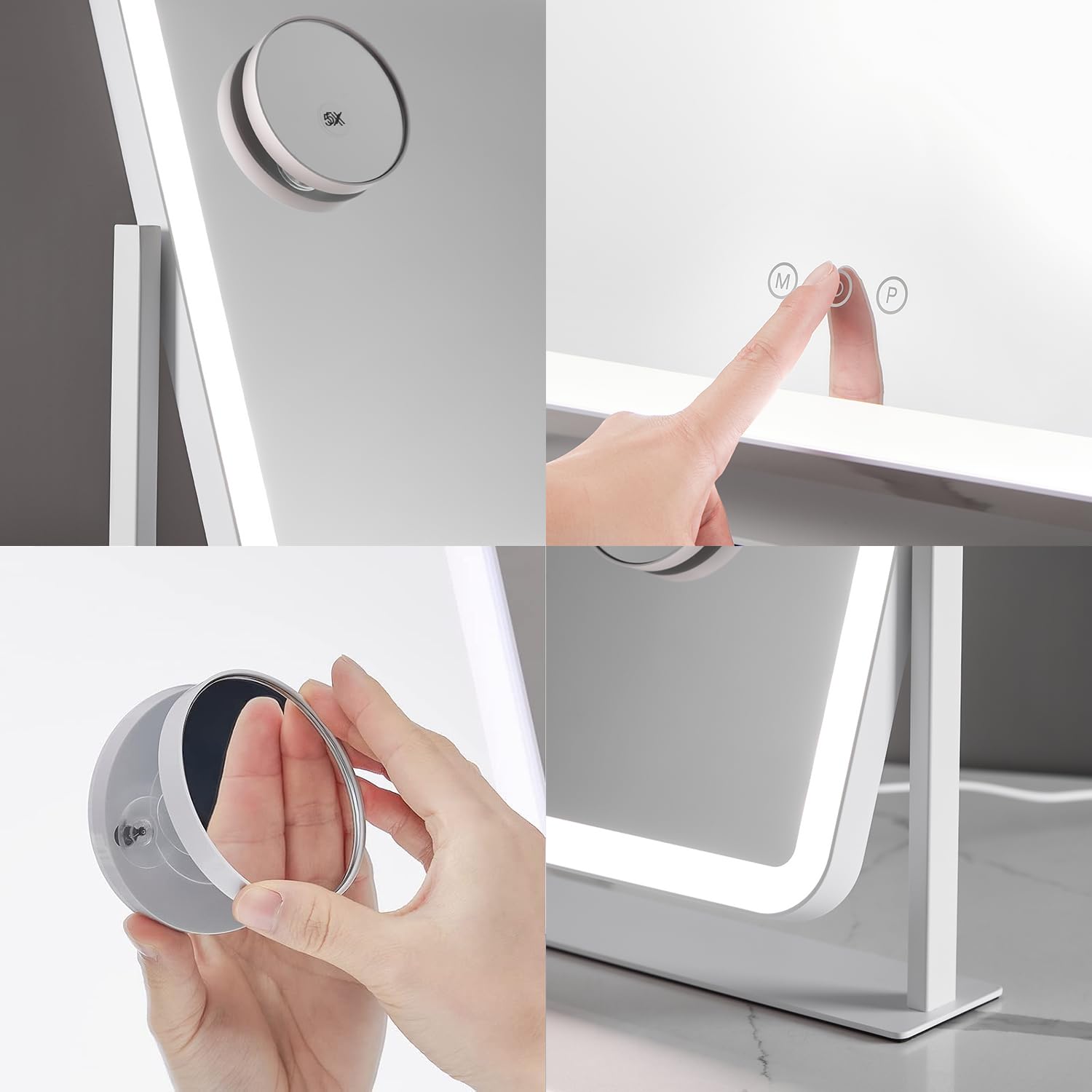 HIEEY vanity mirror smart touch control for quick brightness and mode changes