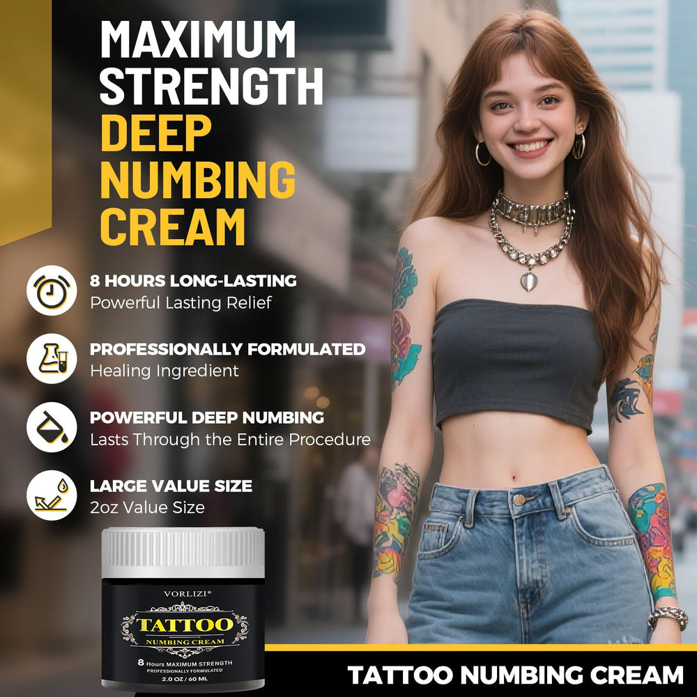 HIEKERS extra-strength tattoo numbing cream jar for extended comfort during procedures.