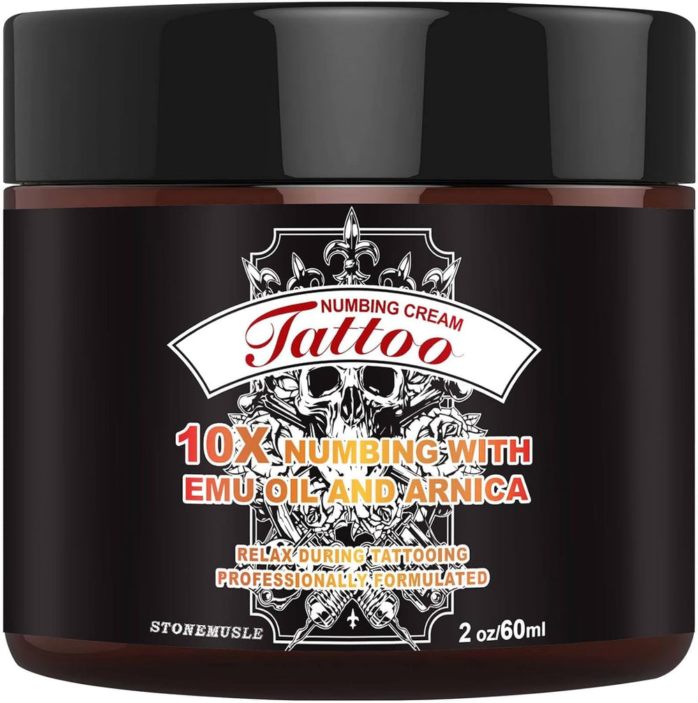 HIEKERS tattoo numbing cream tube front view for easier tattoo sessions.