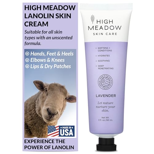 High Meadow Lanolin Skin Cream jar with lavender for soothing moisture