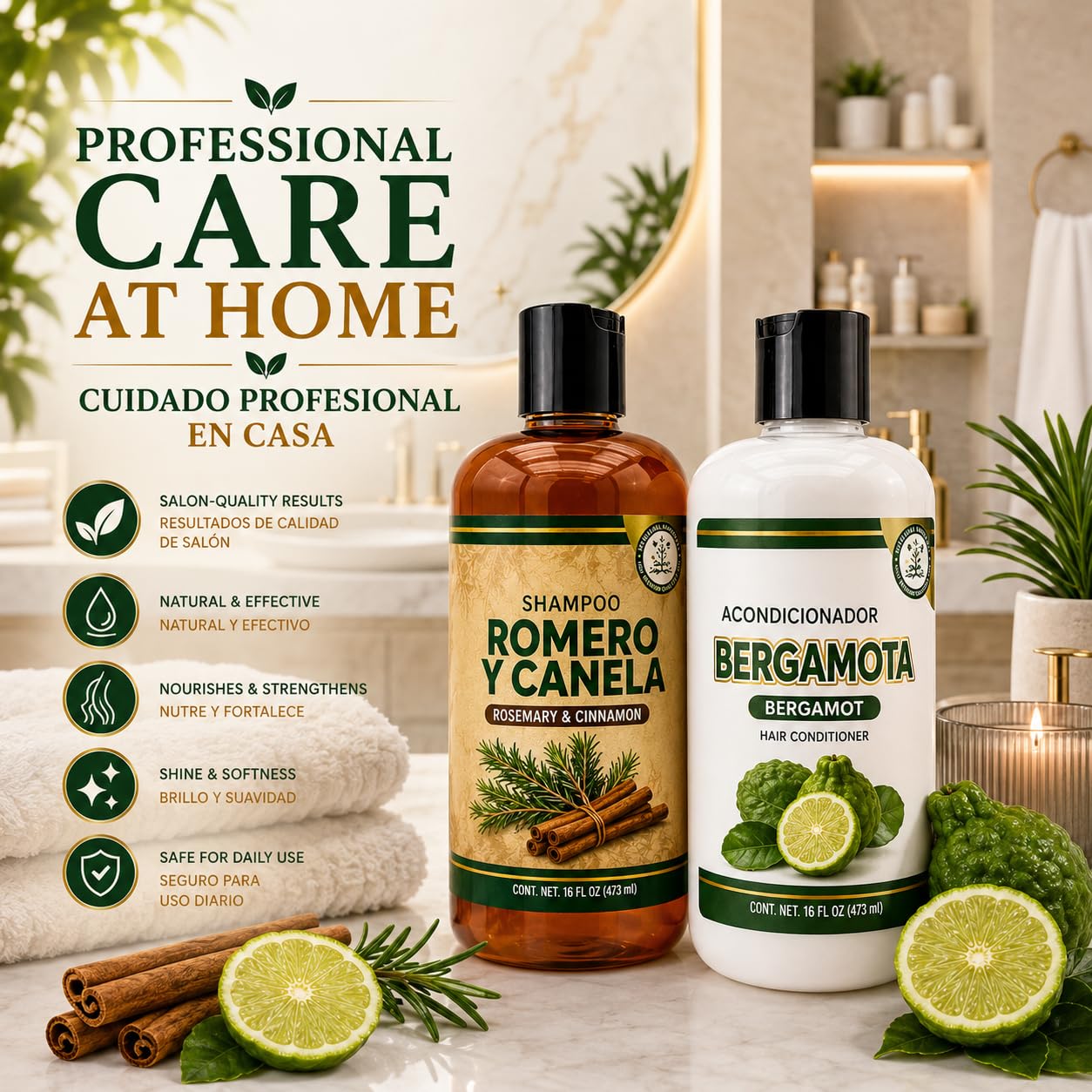 HIGH SUPREME Bergamot Conditioner bottle delivering softness and natural shine.