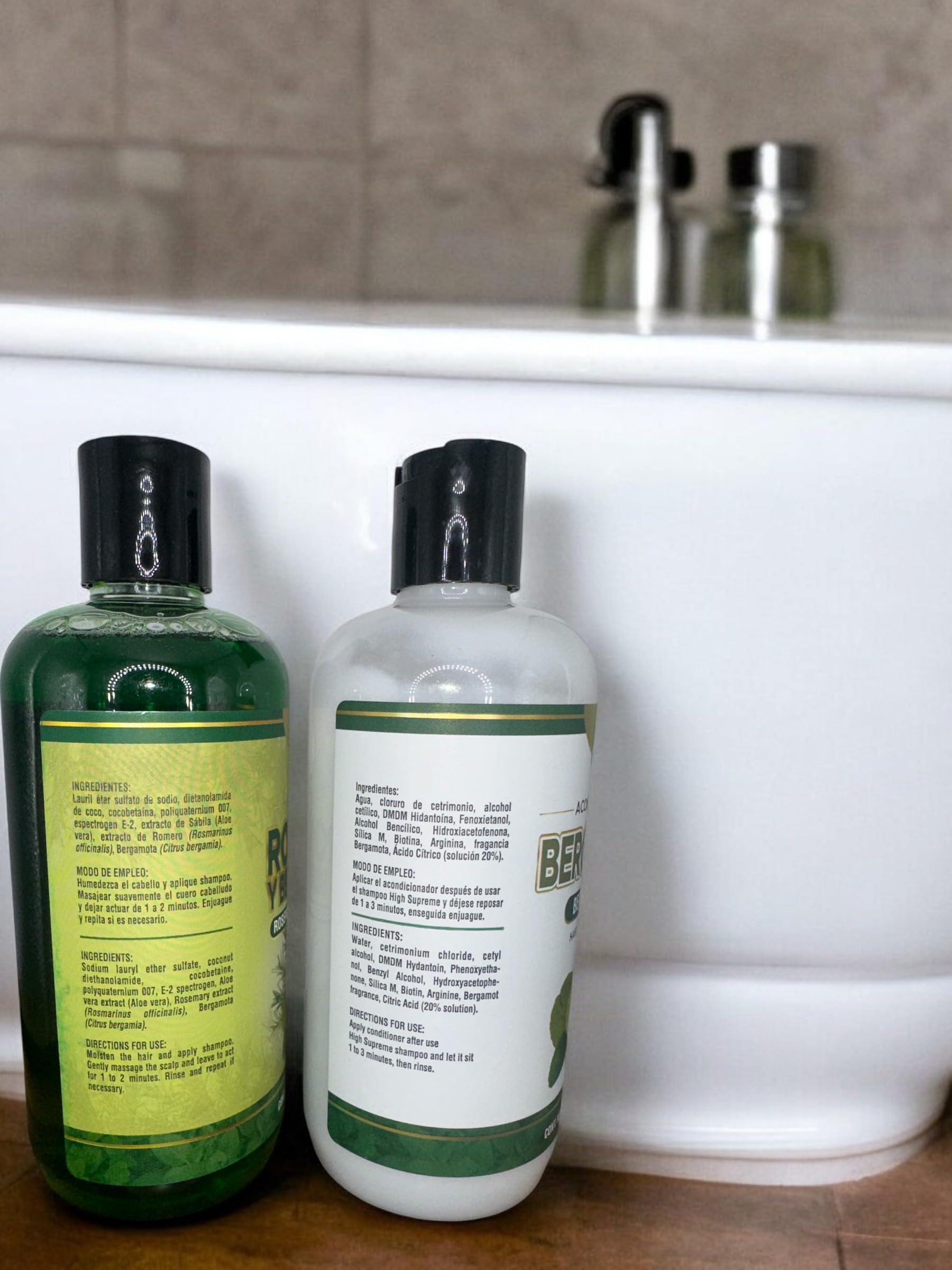 HIGH SUPREME Natural ingredients visual with botanical extracts for nourishing care.