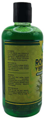 Close-up shows rosemary, aloe vera, bergamot as nourishing scalp care.