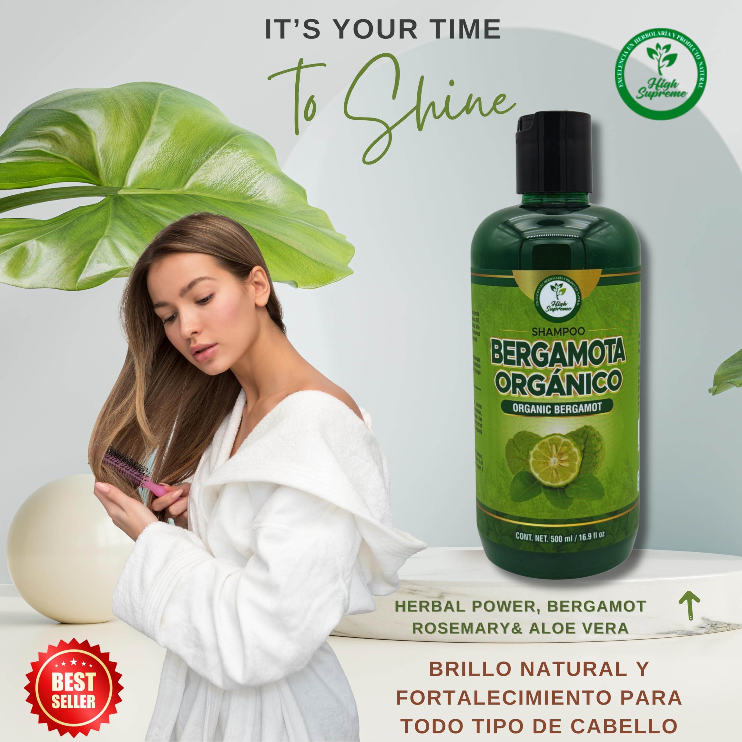 HIGH SUPREME shampoo lathers easily on damp hair during shower.
