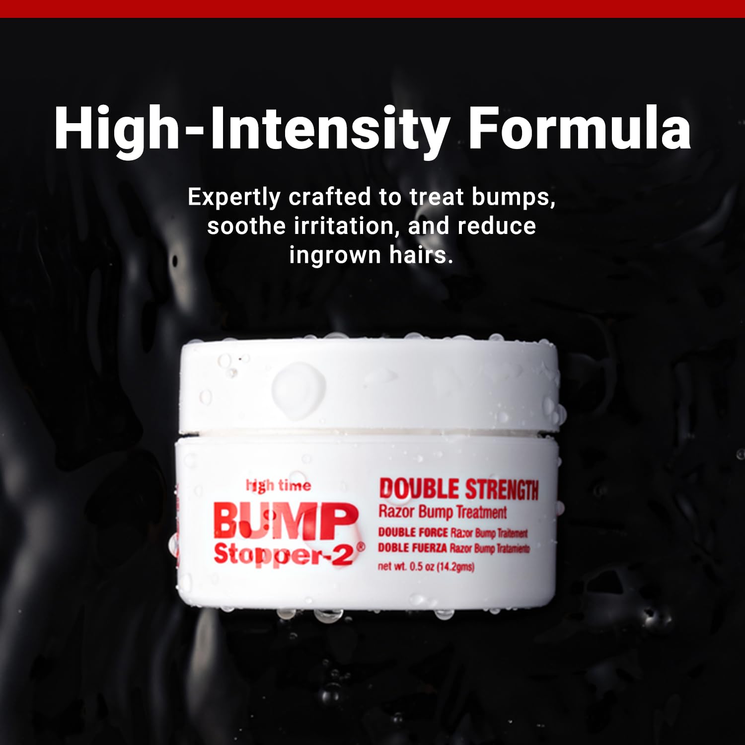 High Time Bump Stopper 2 cream texture closeup highlights smooth, soothing formula