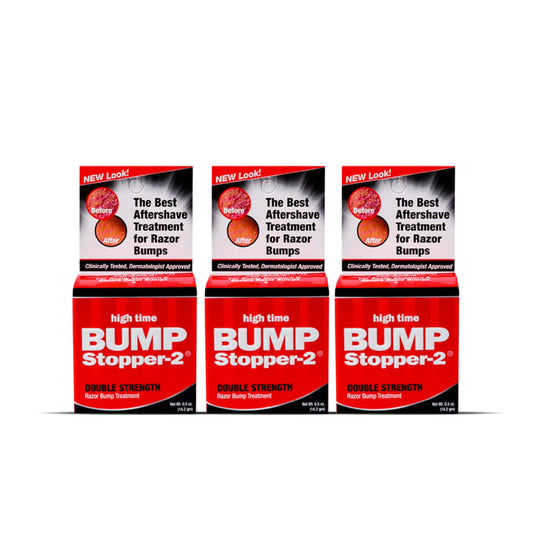 High Time Bump Stopper 2-Pack bottle front for on-the-go post-shave care.