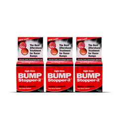 High Time Bump Stopper 2-Pack bottle front for on-the-go post-shave care.