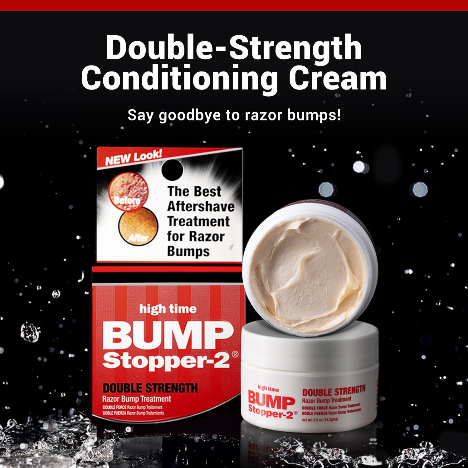 High Time Bump Stopper 2 tube-dispense demonstrates easy application on irritated skin