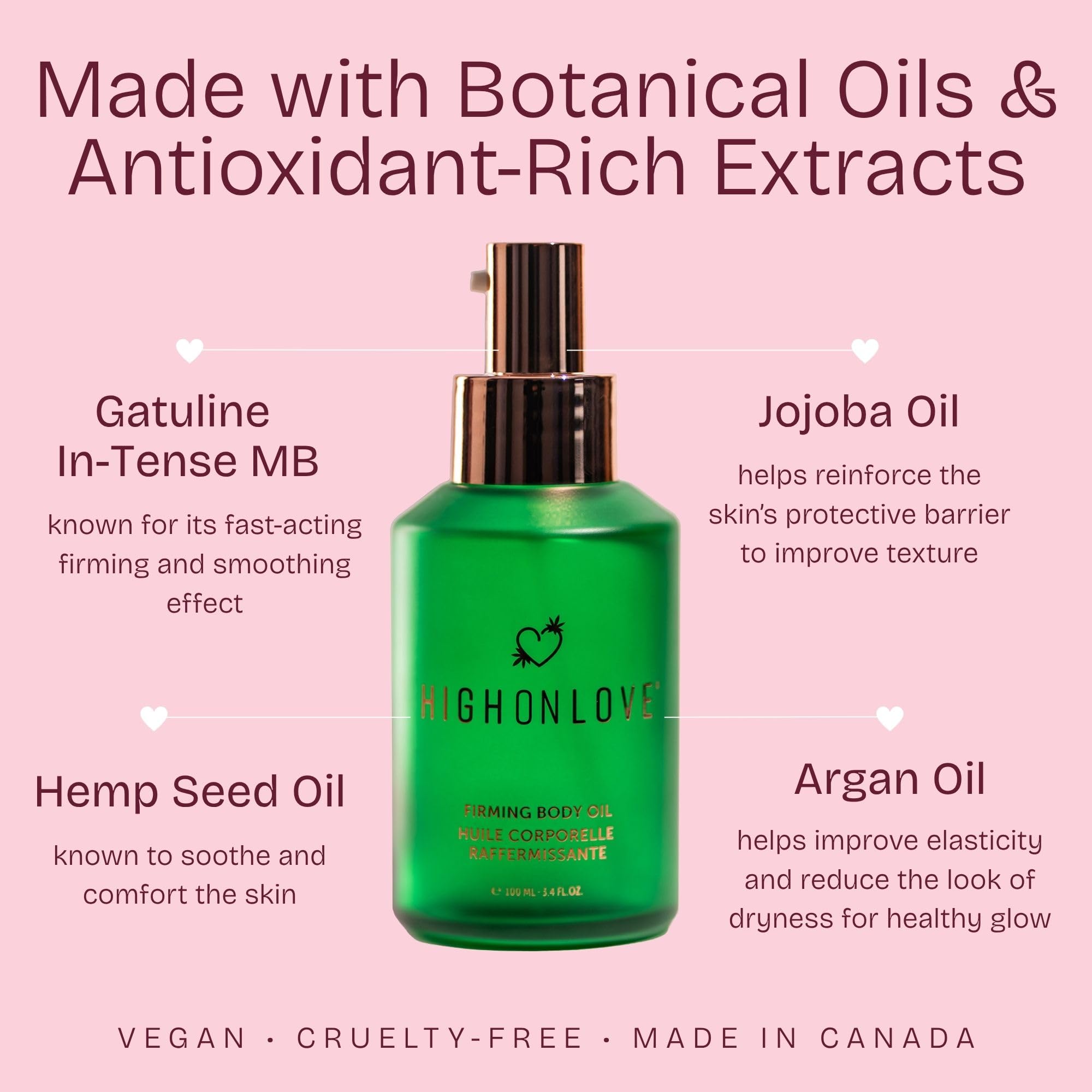 HighOnLove Firming Body Oil abdomen sculpt illustrating subtle tightening and even texture.