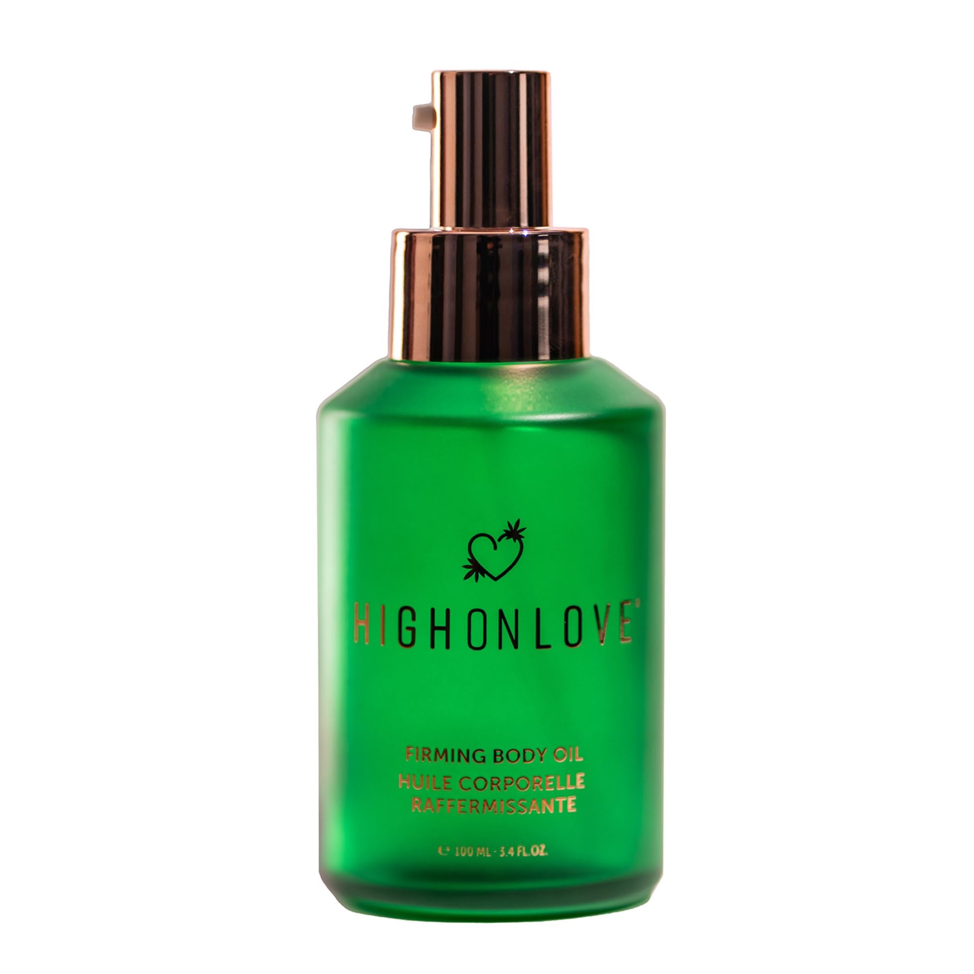 HighOnLove Firming Body Oil bottle pour for effortless hydration and daily use.