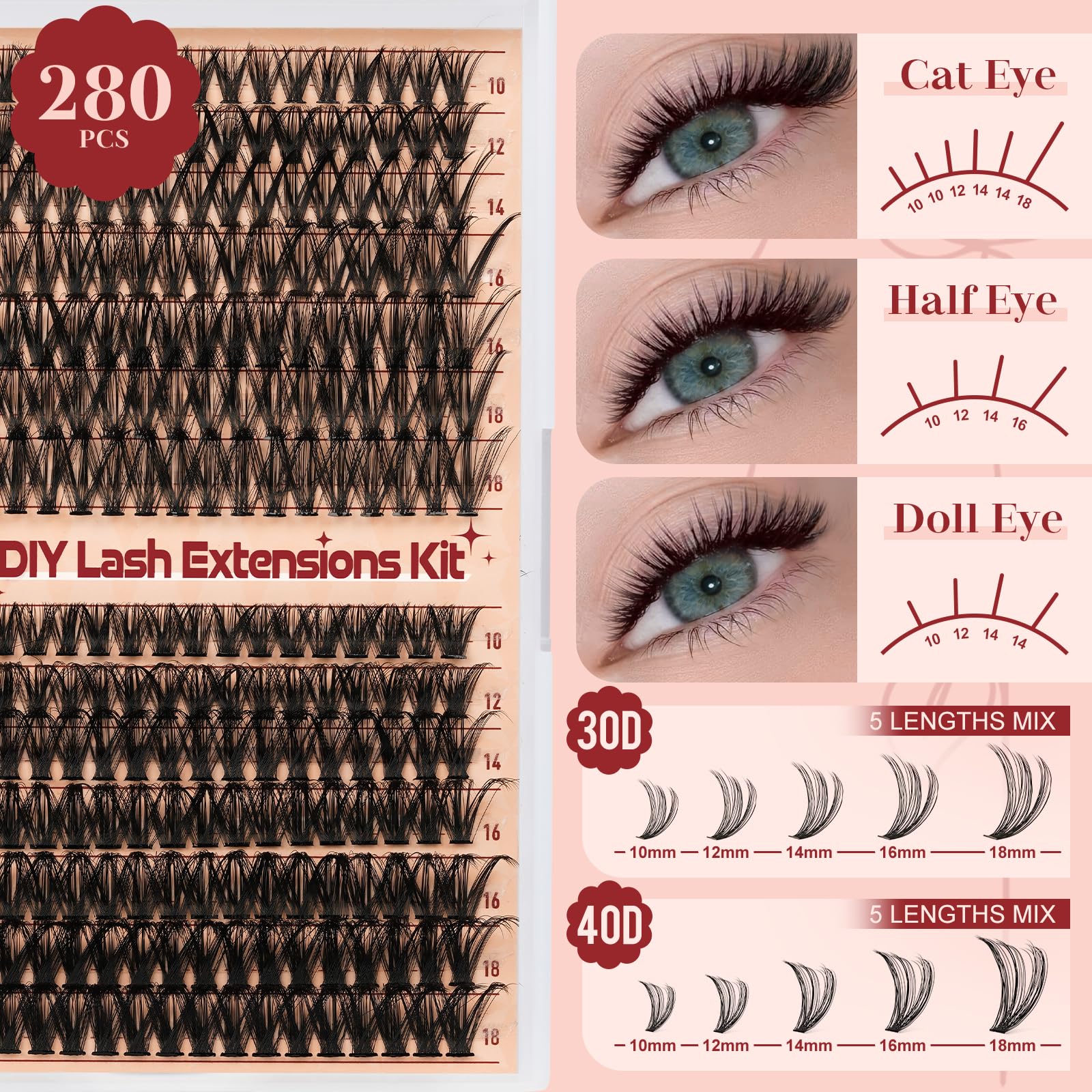 Higu clace lash bond and seal for long-lasting wear.